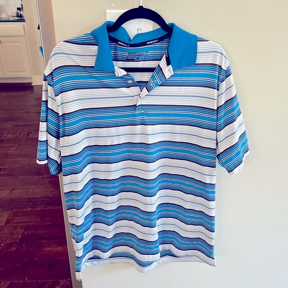 Blue, black, and white Nike golf polo! Like new